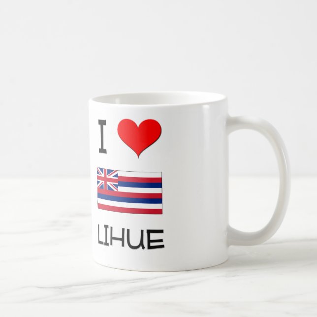Caneca De Café Eu amo LIHUE Havaí (Direita)