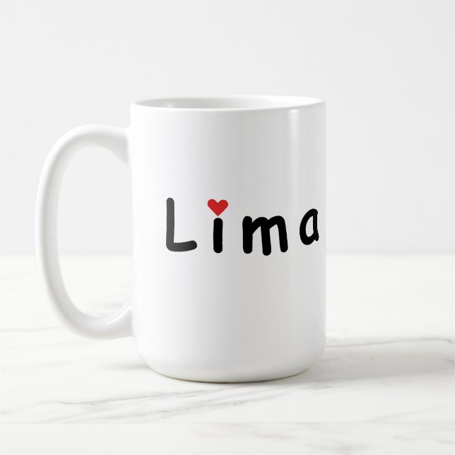 Caneca De Café Eu amo Lima Peru (Esquerda)