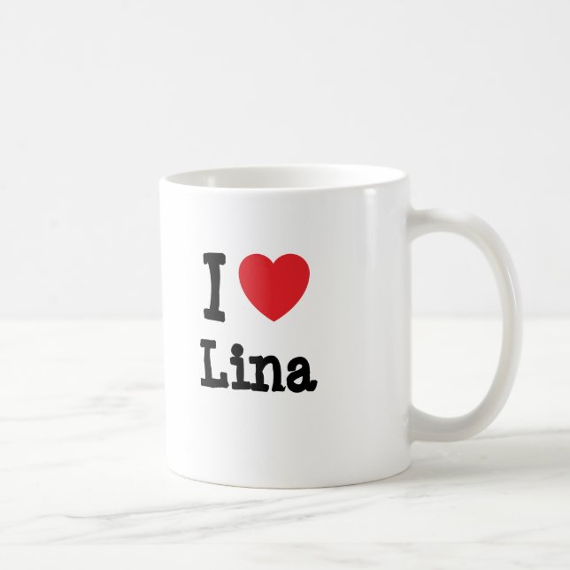 Caneca De Café Eu amo Lina Heart-Shirt (Direita)