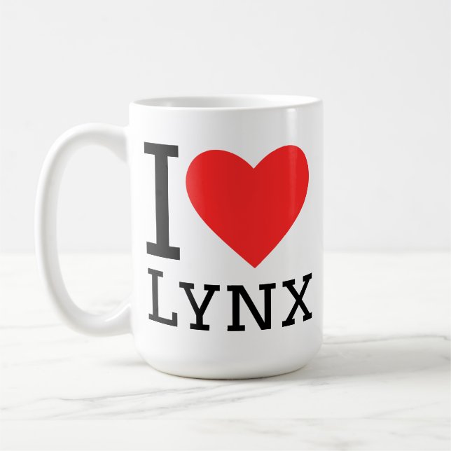 Caneca De Café Eu amo lince  (Esquerda)