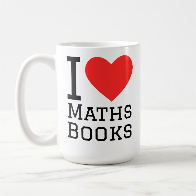 Caneca De Café Eu amo livro de matemática (Esquerda)