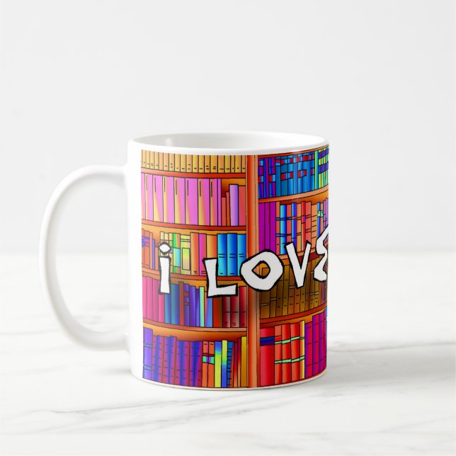 Caneca De Café Eu amo livros (Esquerda)