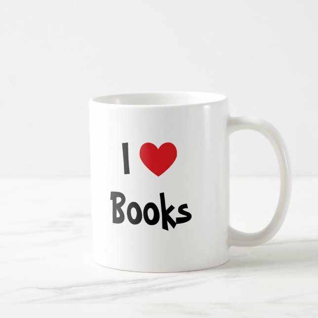 Caneca De Café Eu Amo Livros (Direita)
