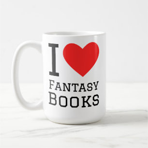 Caneca De Café Eu amo livros de fantasia