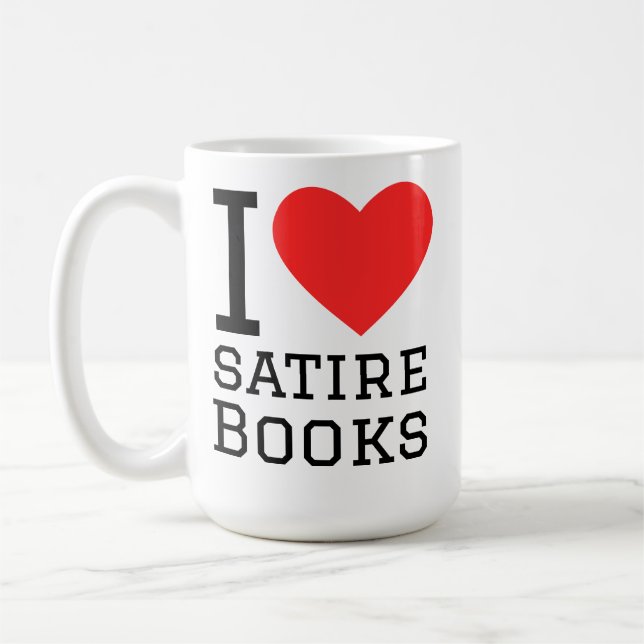 Caneca De Café Eu amo livros de sátira (Esquerda)