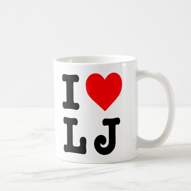 Caneca De Café "Eu amo LJ" (Direita)