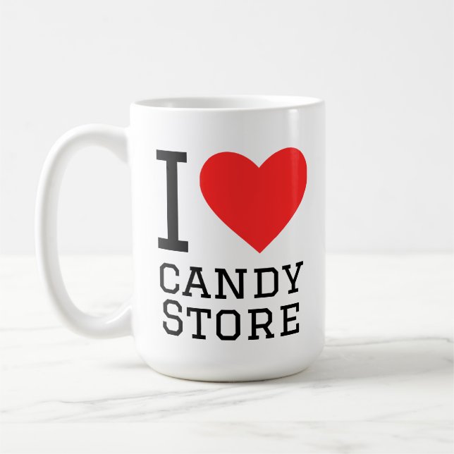 Caneca De Café Eu amo loja de doces (Esquerda)