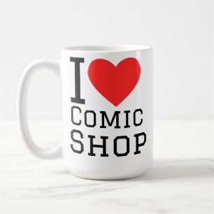 Caneca De Café Eu amo loja de quadrinhos