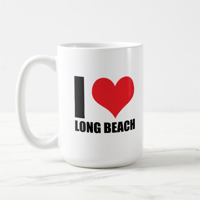 Caneca De Café Eu amo Long Beach (Esquerda)