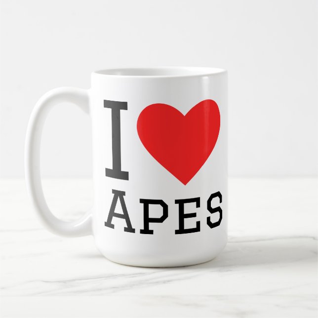 Caneca De Café Eu amo macacos (Esquerda)
