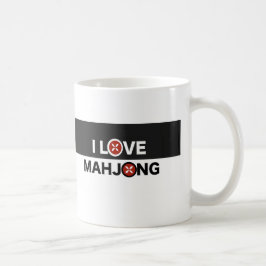 Caneca De Café Eu amo Mahjong O substituído por MJ Flower