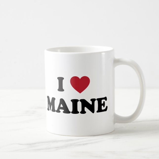 Caneca De Café Eu amo Maine (Direita)