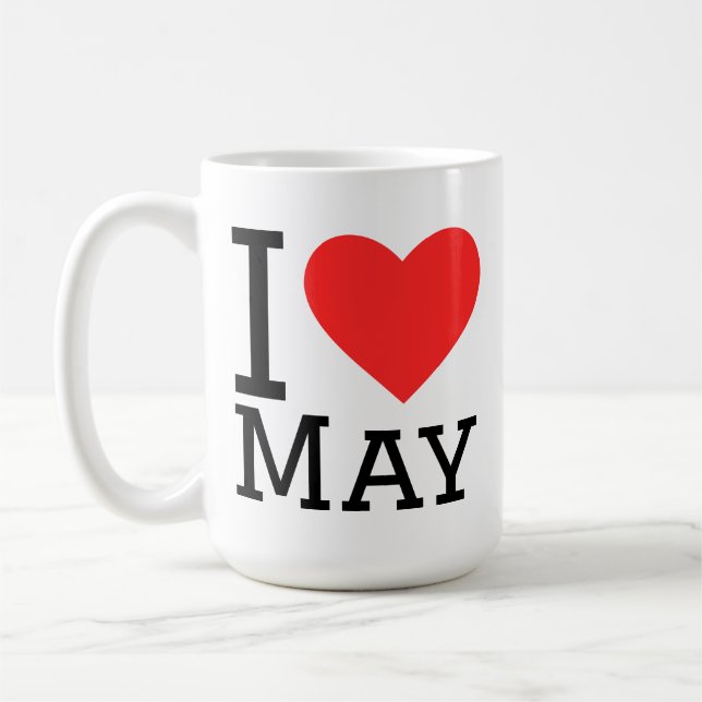 Caneca De Café Eu amo maio (Esquerda)