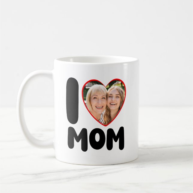 Caneca De Café Eu Amo Mamãe Foto Personalizada Dia das Mães (Esquerda)