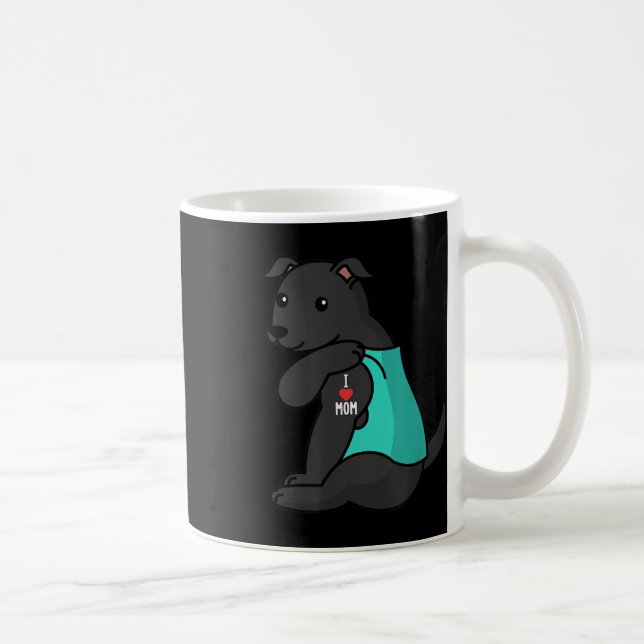 Caneca De Café Eu Amo Mamãe Tatuagem Negra Cão Mãe (Direita)
