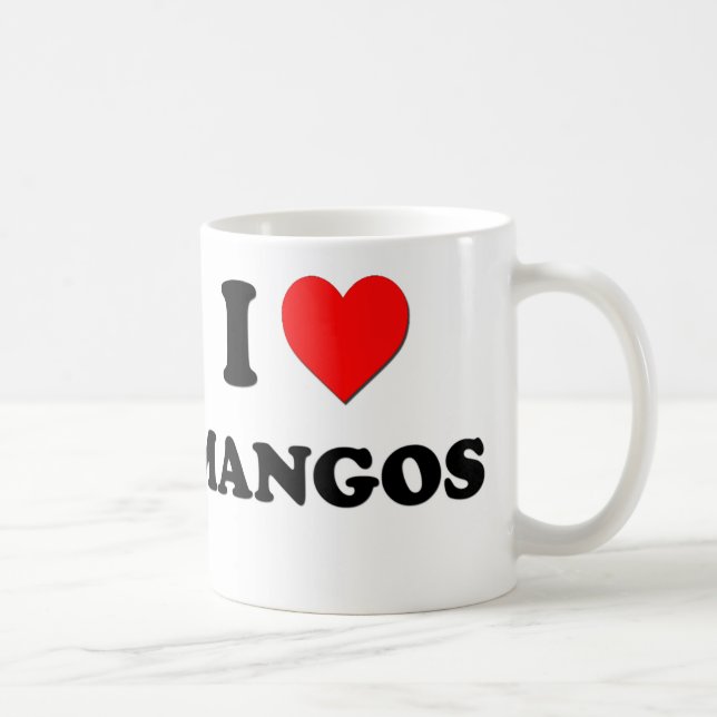 Caneca De Café Eu amo manga (a comida) (Direita)