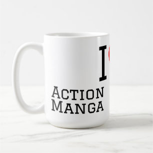 Caneca De Café Eu amo mangá de ação
