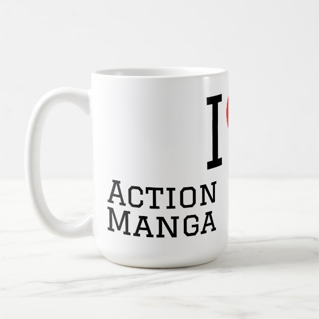 Caneca De Café Eu amo mangá de ação (Esquerda)