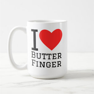 Caneca De Café Eu amo manteiga finger