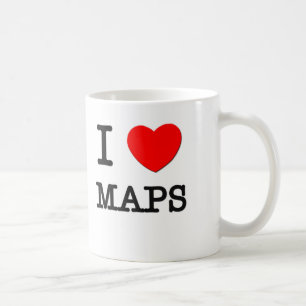 Caneca De Café Eu amo mapas