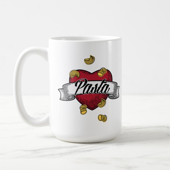 Caneca De Café Eu Amo Massas (Esquerda)