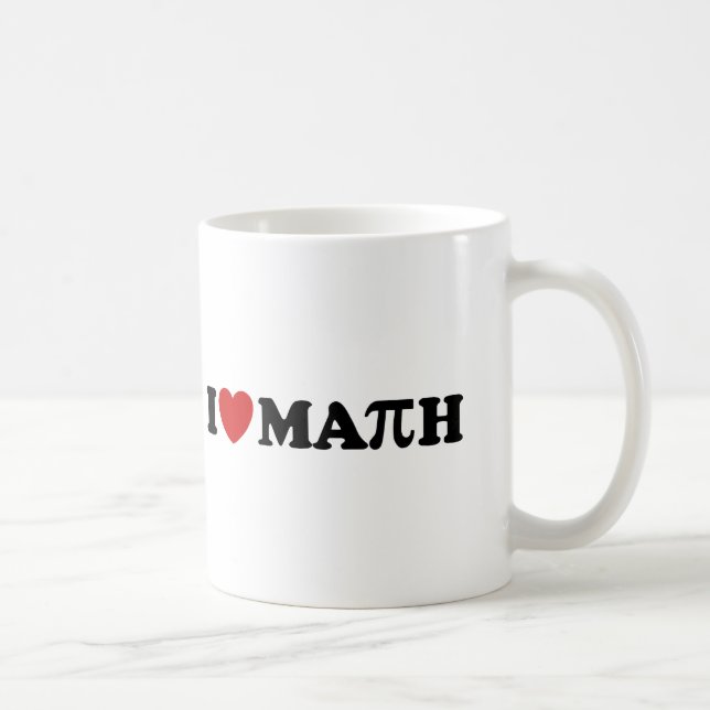 Caneca De Café Eu Amo Matemática (Direita)