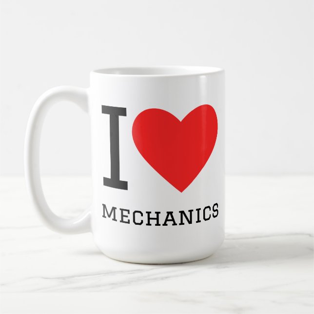Caneca De Café Eu amo mecânica (Esquerda)