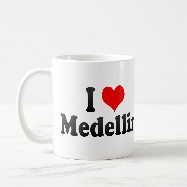 Caneca De Café Eu amo Medellin, Colômbia (Esquerda)