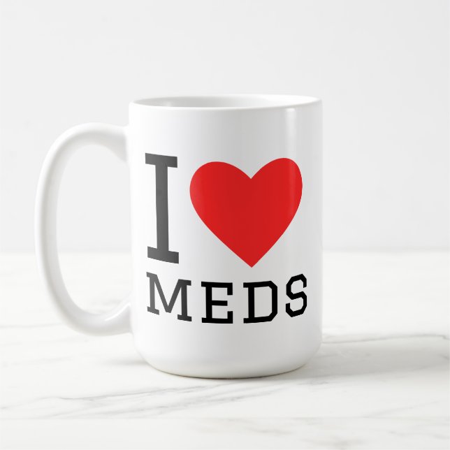 Caneca De Café Eu amo medicamentos (Esquerda)