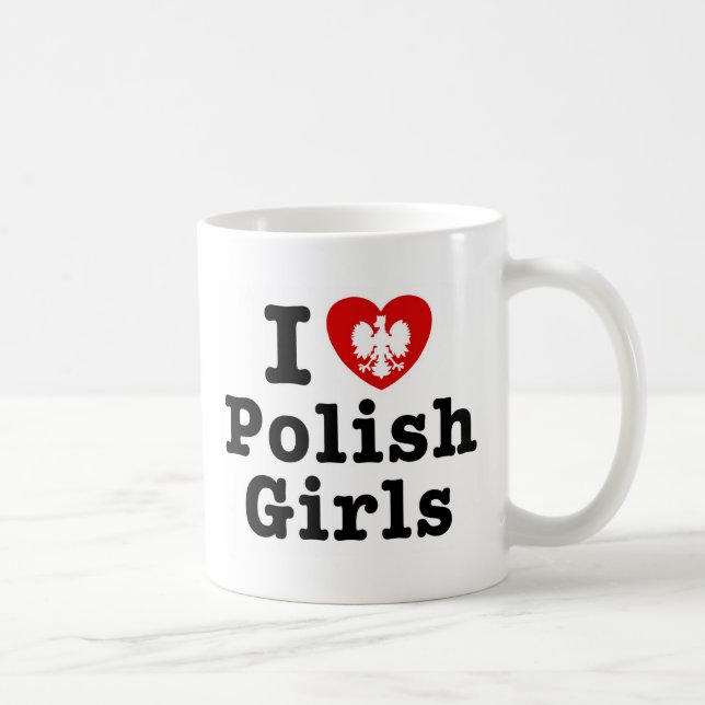 Caneca De Café Eu Amo Meninas Poloneses (Direita)