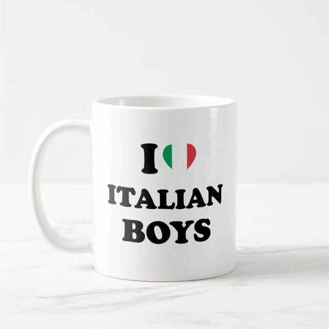 Caneca De Café Eu Amo Meninos Italianos (Esquerda)