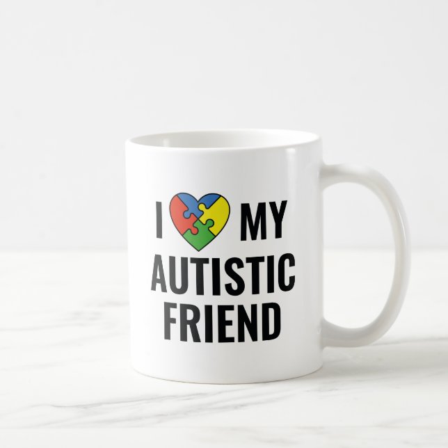 Caneca De Café Eu Amo Meu Amigo Autista (Direita)