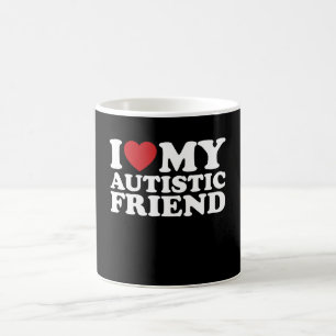 Caneca De Café Eu Amo Meu Amigo Autista Coração do Autismo