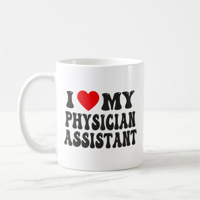 Caneca De Café Eu Amo Meu Assistente Médico Engraçado Dia dos Nam (Esquerda)