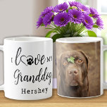 Caneca De Café Eu Amo Meu Avô, Uma Foto De Cachorro Cachorro Cach<br><div class="desc">Eu Amo O Meu Avô! ... Surpreenda seu Avô de Cachorro favorito neste Dia de os pais, Natal ou aniversário dela com esta super fofinha caneca de café personalizada. Dê o presente perfeito aos seus pais e aos avós de seus cachorros com esta caneca engraçada de amante de cachorro! "Eu...</div>