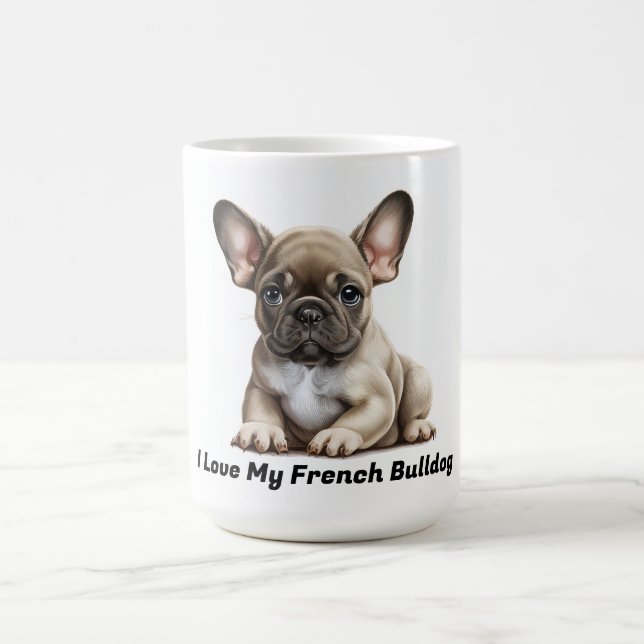 Caneca De Café Eu Amo Meu Buldogue Francês (Centro)