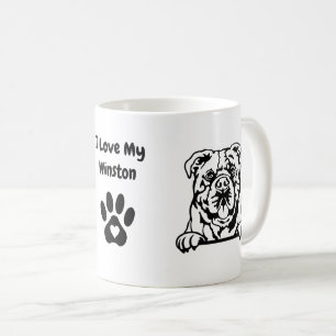 Caneca De Café Eu amo meu BULLDOG CONTINENTAL Impressão de Nome