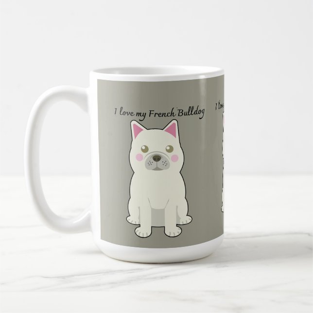 Caneca De Café Eu amo meu Bulldog Francês (Esquerda)