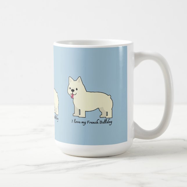 Caneca De Café Eu amo meu Bulldog Francês (Direita)