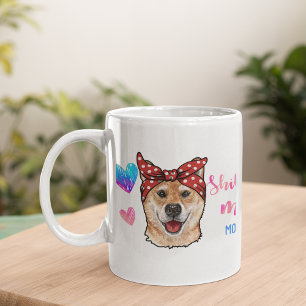 Caneca De Café Eu Amo Meu Cachorro Shiba Inu Pet Brilhando Café C