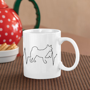 Caneca De Café Eu Amo Meu Cachorro Shiba Inu Pet Brilhando Coraçã