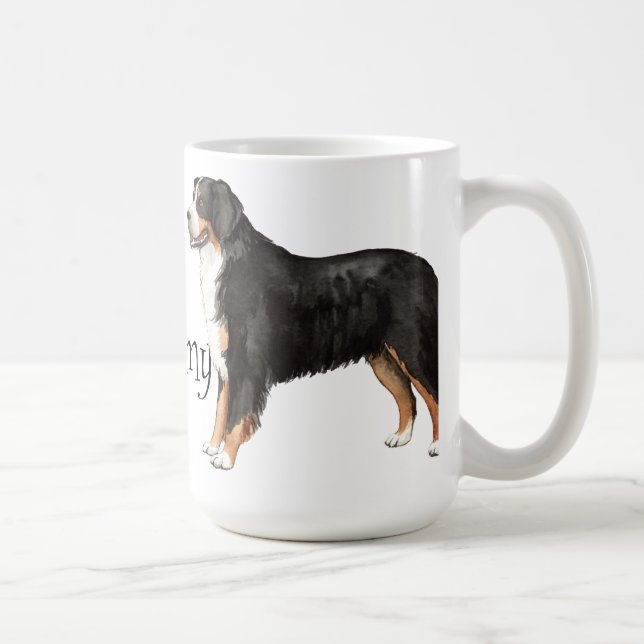 Caneca De Café Eu amo meu cão de montanha de Bernese (Direita)