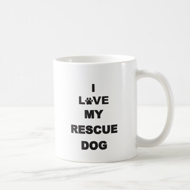 Caneca De Café Eu amo meu cão do salvamento (Direita)