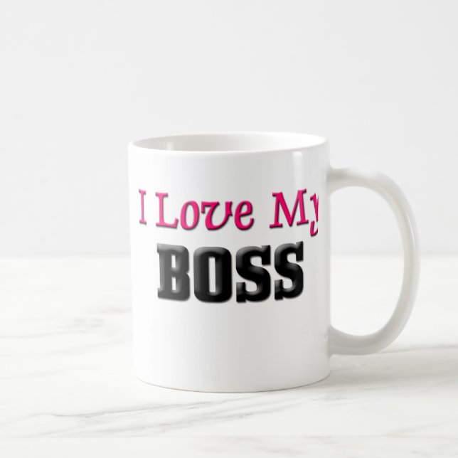 Caneca De Café Eu amo meu chefe (Direita)