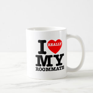 Caneca De Café Eu Amo Meu Colega de Quarto Coração Presentes Dive