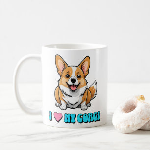 Caneca De Café Eu Amo Meu Corgi