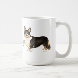 Caneca De Café Eu amo meu Corgi de Galês do casaco de lã
