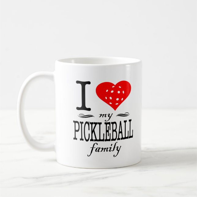Caneca De Café Eu amo meu dizer da família de Pickleball (Esquerda)