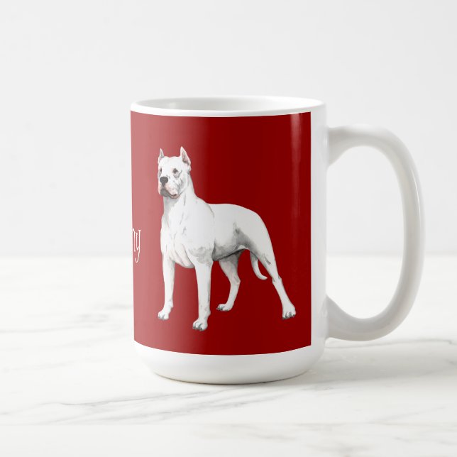 Caneca De Café Eu amo meu Dogo Argentino (Direita)