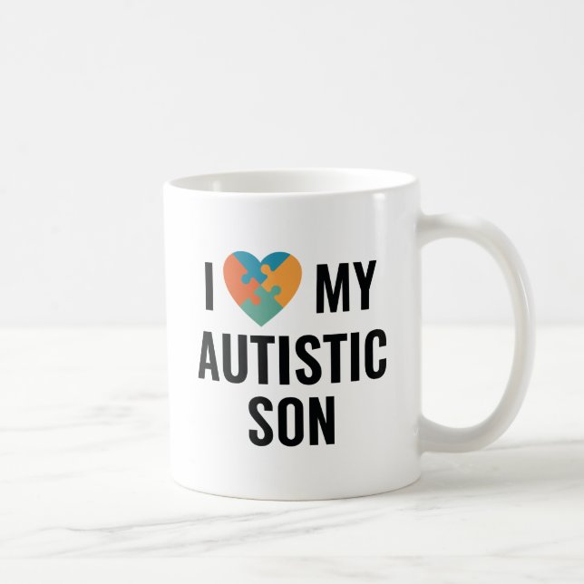 Caneca De Café Eu Amo Meu Filho Autista (Direita)